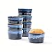 Tazones de Consomé, Ramekins Porcelana de Hornear - 240 ml para Soufflle, Crema Brulee, Cuencos de Cerámica para Hornear, Juego Tazones de Consomé de 8 - Azul