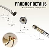 Flexible Hose Tap Connectors 40CM 304 Stainless Steel Braided Connector Hose M10 x 1/2" BSP for Kitchen Sink Bathroom Basin Monobloc Mixer Taps Toilet Hot Cold Water Supply - Image 3