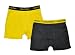 Calvin Klein Little/Big Boys' Assorted Boxer Briefs (Pack Of 2) (Charcoal/Yellow, Small/6-7)