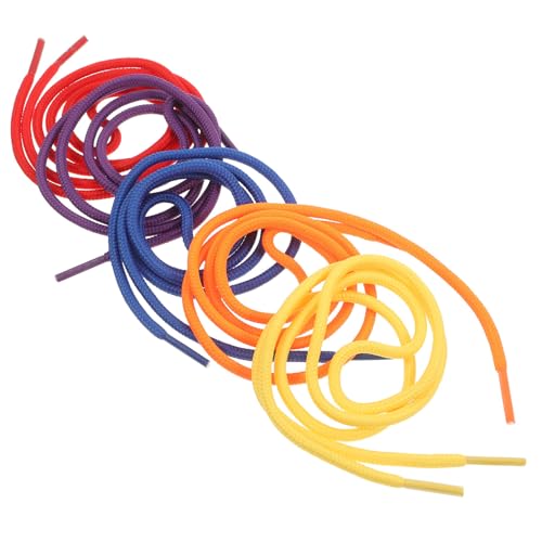 MUSISALY 50 Piezas de Cordones de Poliéster, Cordones Redondos de Colores Surtidos (Rojo, Amarillo, Naranja, Púrpura, Azul), Juguete Educativo de Ensartar Cuentas para Aprendizaje