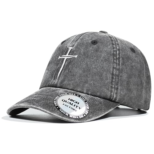 Image of Christian Hats for Men Women,Jesus 3 Nail Cross Hat Christian Religious Gifts for Birthday /Christmas