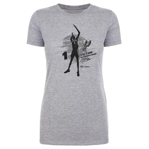 500 LEVEL Victor Wembanyama San Antonio Spurs Shirt for Women - Victor Wembanyama San Antonio Spurs Silhouette (Heather Gray Medium)