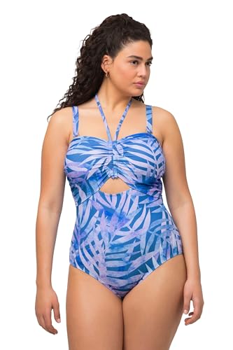 Ulla Popken Damen Badeanzüge Neckholder, Höherer Beinausschnitt Badeanz...