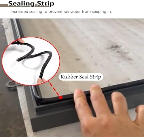 Weatherproof Outdoor Basement Cellar Door Cover with Roof Hardware & Screws, 60x60 cm Access Door for Patio, Pergola & Attics - Durable & Secure Protection