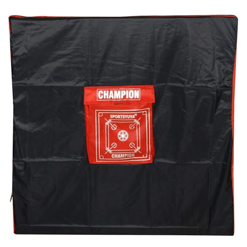 SPORTSYUVA Carrom Board Full Cover Champion Board Quality with Extra Pocket for Coins, Striker & Powder (Champion)