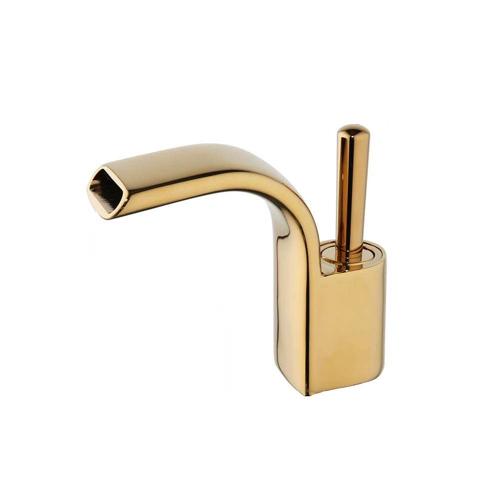 Robinet de lavabo doré en laiton mitigeur chic et moderne pour salle de bain raffinée