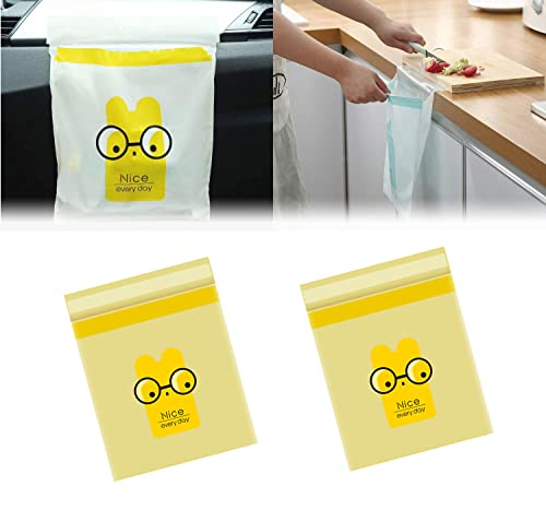 Image of 30pcs Car Trash Bag Disposable - Yellow Cartoon