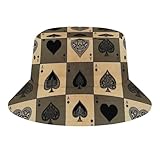 Fashion Breathable Vintage Ace of Spades Card Poker Lover Fisherman Cap for Men, Sun Protection Bucket Hat, Summer Hats for Travel Outdoor Party Beach