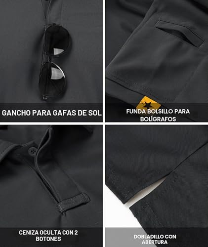 Miniatura 5 de Jacketown Manga Corta Polo Secado Rápido Transpirable Para Hombre - Tenis, Golf, Camisa Deportiva Casual Basic Verano