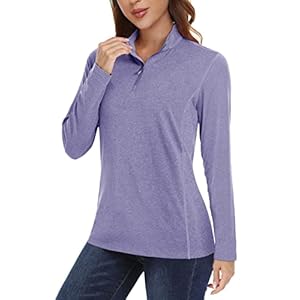 TACVASEN Women’s UPF 50+ Shirts 1/4 Zip Sun Protection Long Sleeve Quick Dry Shirt Lightweight Hiking Outdoor