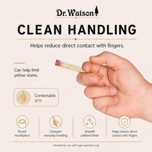 Boquilla hecha a mano Dr. Watson de cristal 7.6 cm para cigarrillos extra delgados 5