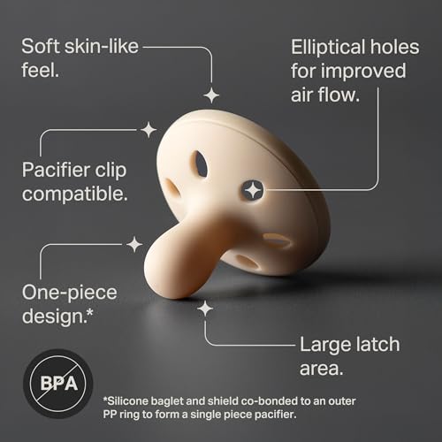 Image of Tommee Tippee Breast-Like Pacifier, Lightweight, One-piece Silicone Design, Symmetrical Nipple, 0-6m, 4 Pack