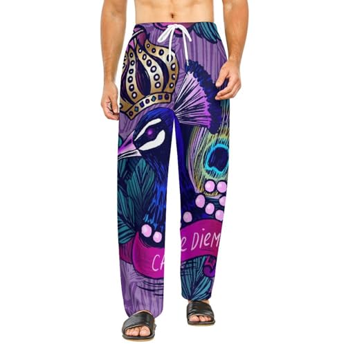 Pantalon vêtements de nuit femme Paon S pour des soirées cocooning confortables