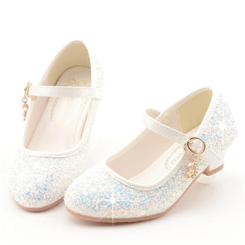 Girls Dress Shoes Mary Jane Sparkly Ballet Flats for Kids Butterfly Princess Shoes for Dress-Up Party 55532