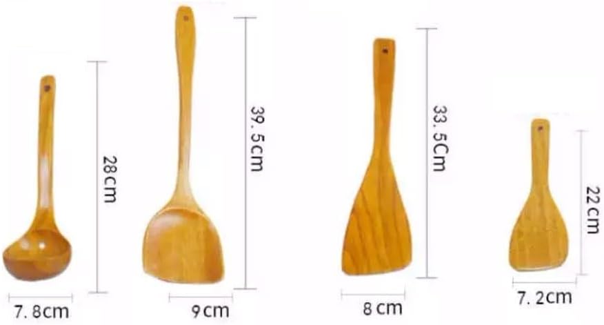 Wood Spoons for Cooking Spatulas Kitchen Cooking Utensils 4 Pieces Sets Bakeware Tools