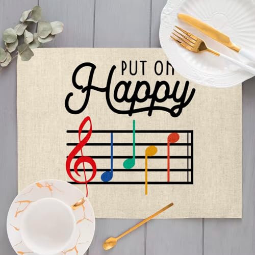 Sets de table en lin grand format finies les taches avec élégance musicale - 4