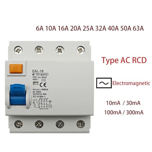 Disjoncteur différentiel 4P 16A 300mA pour tableau électrique triphasé - 2
