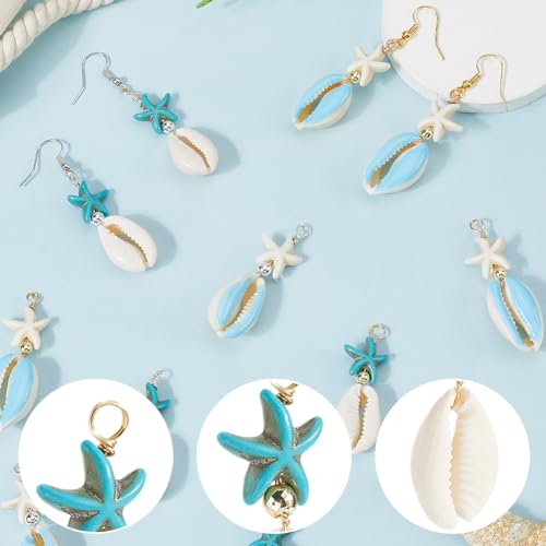 Breloques coquillage en turquoise pour fabrication de bijoux d'été