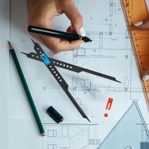 Divisor proporcional para artista, ferramenta de desenho de plástico com diâmetro ajustável, divisor