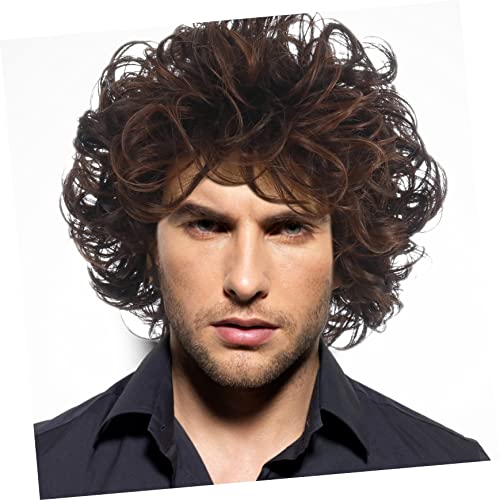 Perruque courte bouclée homme accessoire idéal cosplay et fêtes