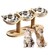 Flexibilité au quotidien : la gamelle surélevée pour chat offre de la place pour la nourriture et l'eau en même temps avec trois bols séparés. Parfait pour les maisons avec plusieurs chats. La gamelle surélevée pour chat est polyvalente et facilite l'alimentation de tous les animaux.