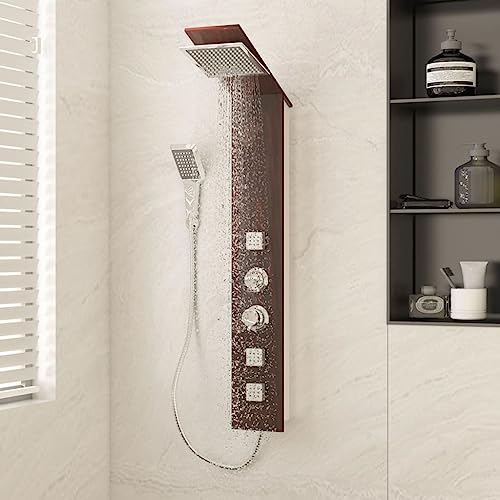 Générique Système de Panneau de Douche Verre Marron,Jets pour baignoires & douches,10.03KG-151417