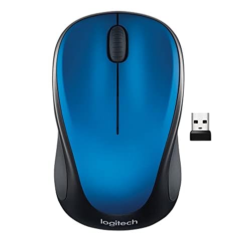 Logitech M317 Wireless Mouse, 2.4 GHz with USB Receiver, 1000 DPI Optical Tracking, 12 Month Battery, Compatible with PC, Mac, Laptop, Chromebook – Blue