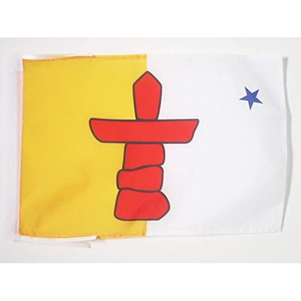AZ FLAG - Nunavut Flag - 18'' x 12'' - 100% Polyester Canada - Canadian Nunavummiut Small Banner with Two Cords - Fade Resistant - Vivid Colors - 18x12 in - 45x30 Cm — image 1