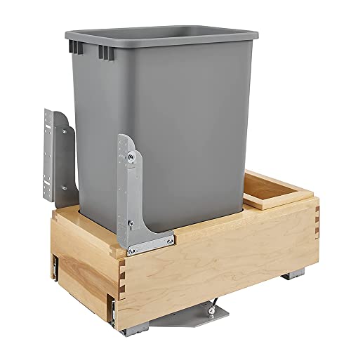 Contenedor para basura de 50 Qt con rieles suave beige