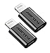 Produktbild USB C Buchse auf Lightning Stecker Adapter (2 pack), USB-C auf 8-Pin iOS Adapter, Lightning auf USB C, Typ C Kabeladapter für Apple iPhone 12 11 Mini Pro Max XS XR X SE2 7 8Plus iPad Air USBC Aufladen