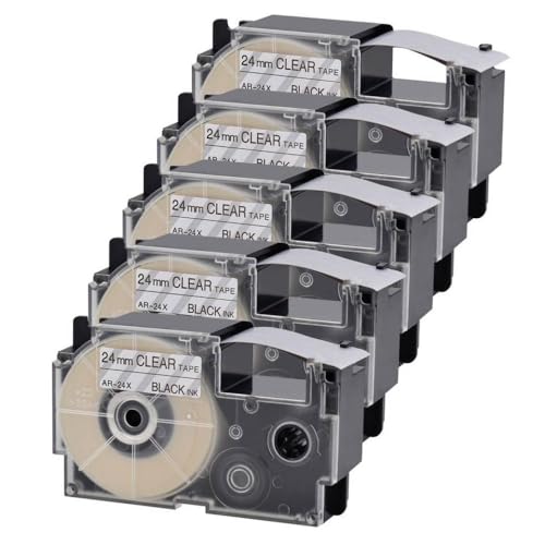Étiquettes 24mm noir sur transparent pour organiser vos dossiers