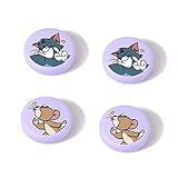 DLseego Switch/Switch Lite/Switch Oled 対応 Joy-Con 親指グリップキャップ アナログスティックカバー シリコン コントロール キャップ ジョイコンスティックカバー 滑り止め 可愛い 保護カバー (4個セット)