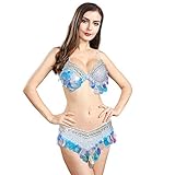 ROYAL SMEELA Bauchtanz BH Gürtel Bauchtanz Kostüm Damen Elegant Bauchtanz Kleidung Bunt Quaste BH und Gürtel Set Karneval Tanzoutfit Schwarz Weiß Bauchtanz Set Bauchtanz gurtel BH Set Tanzkleider