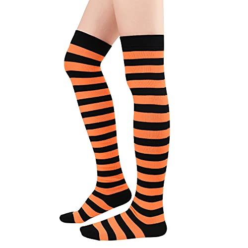Image of American Trends Womens Rainbow Socks Striped Knee High Socks Thigh High Stockings Casual Tube Socks Costume Leg Warmers