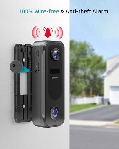 Zumimall BELL J7 Doorbell Camera Wireless 2K, Video Doorbell With Chime, 2 Way Audio, Voice Changer, 30S Voice Message, Anti-Theft, Ai Detection, Cloud Storage, 2.4Ghz Wifi, Battery Powered thumb #4