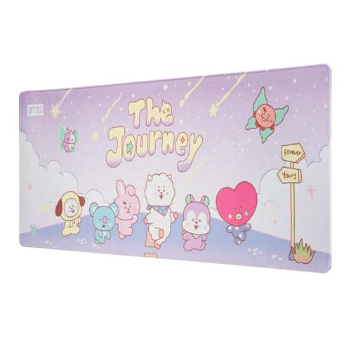 Alfombrilla ratón XXL BT21 - Alfombrilla Escritorio Kawaii (Mouse Pad XXL: Protector...