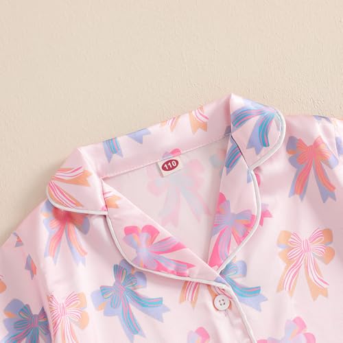 Kuriozud Toddler Girl Halloween Silk Satin Pajama Set Baby Halloween Pumpkin Pjs Girl Feather Trim Sleeve Nightgown Pjs3