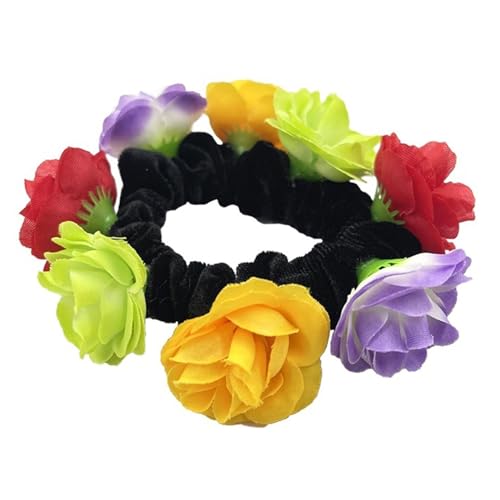 Elegantes coleteros de flores artificiales para mujer, banda elástica para el pelo, coleteros franceses, coleteros para el pelo para mujer