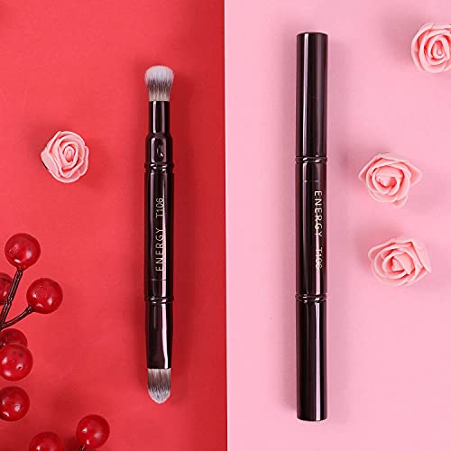 Energy Dual Airbrush Concealer Brush #2 Double-Ended 2-In-1 Eye Concealer Brush For Liquid Cream Foundation Concealer Powder Eyeshadow Blending- Buff Away Imperfections Retractable Eye Makeup Brushes #TOP7