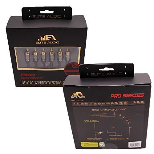 Elite Audio Pro Series | 100% Ofc 6-Channel 20Ft. Rca Audio Cable | Copper Core Cable | Copper Lead Drain Wire | Triple Shielded Body Armor | Brass Connectors W/Rotational Locking Clamps | Ea-Pro620 #TOP2