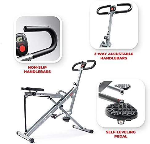 Sunny Health & Fitness Upright Row-N-Ride Rowing Machine Squat Trainer