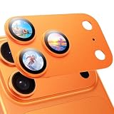 MAGIC JOHN 2 Pack Camera Lens Protector for iPhone 17 Pro Max, Full Coverage, Metal Aluminum Alloy Camera Lens Film, HD Clear, Scratch Resistant, Case-Friendly, Orange