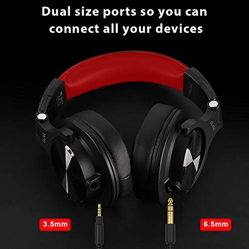Image of CLAW SM Professional Studio Monitoring DJ Wired Over Ear Headphones with 2 Detachable Cables (2.8m Coiled Cable & 1.2m Straight Cable with Mic and in-line Controls) (SM50 RD)