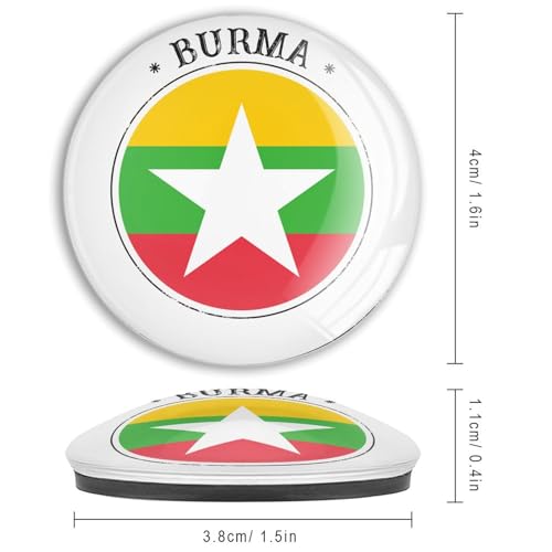 Imanes de Birmania redondos de cristal para nevera pack de 4 piezas 4