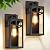 Outdoor Wall Lanterns, Exterior Waterproof Matte Black Wall Light Fixtures, Sconces Lighting with Clear Glass Shade, Anti-Rust E26 Socket Lights for Porch Entryway Patio, 2 Pack