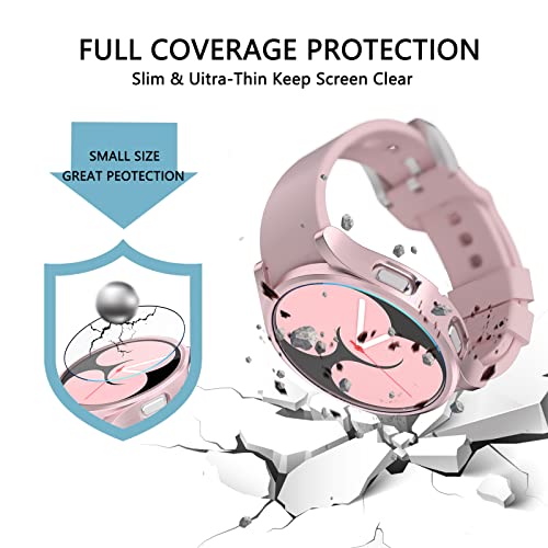 [6+6Pack] Screen Protector Case For Samsung Galaxy Watch 5 / Galaxy Watch 4 40Mm, Hasdon Bubble Free Tempered Glass Film + Waterproof Hard Pc Bumper No Water Collected Protective Cover #TOP2