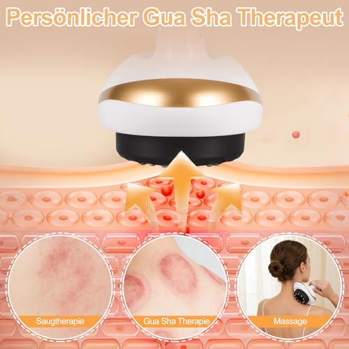 Lymphdrainage Gerät Cellulite Massagegerät,4-in-1Massagegerät mit Vakuum-Schröpftherapie&Gua Sha Elektrisch,schröpfgerät elektrisch zur Hautstraffung&Durchblutung,Anti-Cellulite Massage für den Körper