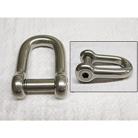 Stainless Steel D Shackle with Allen Screw Head 6MM Cover