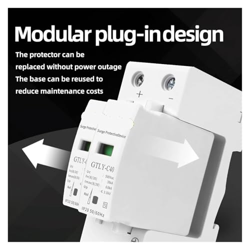 Parafoudre PV 1000V 2P pour protéger la maison des surtensions de panneaux solaires