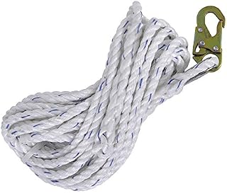 Peakworks Fall Protection Safety Lifeline Rope Grab, 50 ft Vertical Cable, Galvanized Steel